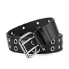 Cinturón de Estrella Remachada Europeo y Americano Hebilla de Pin Doble Fila Cinturón Ancho Estilo Punk Cinturón para Jeans de Mujer Retro Mismo Estilo para Hombres y Mujeres