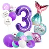 Nuevo Set de Globos de Aluminio Cola de Sirena Degradada Globo de Cumpleaños Globo con Lentejuelas Decoración de Guía de Fiesta para Camino Arreglo