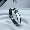 Aijia alta qualidade leve luxo titânio aço preto guerreiro esmalte fosco pulseira fivela H estilo casal