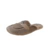 Mules Peludos de Mujer con Punta Cerrada, Moda para Exteriores, Forro de Felpa, Mules Planos de Piel de Conejo para Otoño e Invierno, Pantuflas Blancas de Algodón, Antideslizantes