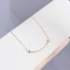 Colar com Corrente de Diamante Micro Inlay Sorriso Rosto Luxo Elegante Mori Girl Coreano Simples Versátil Sorriso Corrente Curta