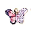 Círculo Duplo Colorido Esmaltado Estampa Animal Borboleta Acessórios de Joia DIY Pingente de Liga Corrente de Celular Chaveiro Charme
