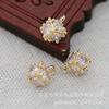 Hongxing Joias DIY Cobre Cor Dourada 24K Conserva Cor Zircônia 7*7mm Bola de Amora Acessórios de Borla Material para Grampo de Cabelo B1331