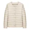 Integrada de Aerolínea Ligera para Mujer Plumón de Pato Blanco Estación Europea de Gama Alta Chaqueta con Cuello en V Chaqueta Ligera Corta para Mujer Primavera y Otoño