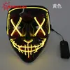 Máscara luminosa de Halloween cara en V vendetta máscara de horror led mascarada accesorios para animar máscara de mueca EL