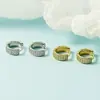 Novos Brincos de Argola Redondos Estilo Drama Coreano para Homens e Mulheres, Modernos e Únicos, Design de Nicho Tendência com Cravação de Diamante Geométrico