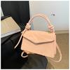 Bolso pequeño popular de este año para mujer, verano 2024, nueva moda, bolso cuadrado pequeño portátil, textura simple, bolso de mensajero de hombro