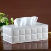 Caja de pañuelos de cuero para el hogar creativa caja de papel de cuero PU simple suministros para el hogar fabricantes de cajas de papel al por mayor
