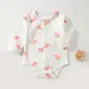 Body de Algodão Puro para Bebê, Manga Longa, Triângulo, Primavera e Outono, Fecho Inferior, Sem Ossos
