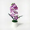 7 flores de jazmín artificiales en una maceta para decoración del hogar y la oficina, bonsái de flores artificiales para fotografía y arreglo fotográfico, maceta pequeña