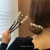 Sencillo y Elegante Fabricante de Moños de Perlas de Hada con Flor de Concha para Peinado de Moño Esponjoso para Mujeres, Herramienta Perezosa para Peinar el Cabello