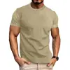 Camiseta jacquard transfronteriza para hombre, Amazon Europeo y Americano nuevo de verano color liso ajuste slim gofrado cuello redondo manga corta