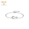 Design de nicho europeu e americano pulseira de prata de lei s925 amor ilimitado micro cravejada feminina moda personalidade ins Joia de mão versátil