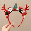Chifres de Rena de Natal Transfronteiriços Decoração de Árvore Pequena Presilha de Cabelo de Natal Pelúcia Fofa Adereço de Cabeça para Festa de Feriado Acessórios de Cabelo para Meninas