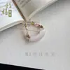 Nuevo Colgante de Mariposa Multicolor de Piedra Ojo de Gato, Nuevo Estilo Chino Hanfu Colgante de Nube de Jade Ojo de Gato Accesorio para Cadena de Suéter