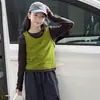 Conjunto Informal de Otoño Estilo Coreano para Niñas 2026 Moda Tendencia Conjunto de Dos Piezas: Camisola de Punto y Top