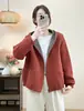 Chamarra Corta con Capucha Acolchada Diamante para Mujer 2026 Otoño Nuevo Estilo Coreano Holgada Casual Acolchada Reversible Top Reversible