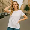2025 Ombro Direito Gola Redonda 100% Algodão Manga Curta Camiseta Feminina Cintura Emagrecedora Aparência Verão Top Design Estampa