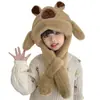 Gorros Infantiles con Orejas Móviles, Bufanda y Gorro de Felpa de Invierno Integrados, Gorro Cortavientos y Cálido con Protección para Orejas de Bebé para Niños y Niñas