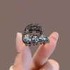 Presilha de Garra Mini Brilhante com Garra de Diamante Estilo Coreano, Piranha Pequena Delicada com Strass para Mechas, Presilha Lateral de Princesa para Mulheres com Pérolas