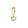 Colgante de Amor de Acero Inoxidable Clip para Ombligo Sin Perforación Clip para Oreja Clavo para Ombligo Zirconia Anillo para Ombligo Joyería para Perforación Femenina