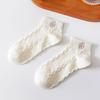 Calcetines tobilleros encantadores bordados de primavera y verano para mujer, delgados, estilo preppy, blanco lechoso, lindos, estilo japonés, calcetines para niña al por mayor