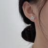 Aretes Geométricos de Lujo Ligero para Mujer Plata Esterlina S925 Diseño Nicho Ins Simple Moda Elegantes Aretes Cuadrados con Textura