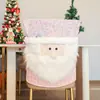 [Personalización de Pedidos Pequeños] Decoraciones Navideñas Transfronterizas Funda para Silla Muñeco de Nieve Lentejuelas Rosas Funda de Apoyo Europa y Estados Unidos