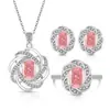Transmissão ao Vivo Super Venda: Flor de Gelo Colorida de Pedra Preciosa Corte Diamante de Alto Carbono Conjunto Estrela Cósmica com Banho de Ouro Real - Anel, Brincos, Colar, Pingente