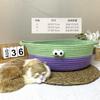Cama para Gato de Ratán de Algodón y Lino, Cama para Perro de Paja de Moda, Cama Redonda, Fresca para el Verano, Cama para Gato Estilo Japonés, Adecuada para Todas las Estaciones