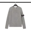 Suéter de Punto de Cuello Redondo Cruzado Stone Island Otoño e Invierno Casual Versátil Simple Estilo Sin Género Suéteres para Hombres y Mujeres