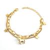 Pulseira de Unicórnio de Aço Inoxidável Europeia e Americana com Design de Nicho da Moda, Pulseira de Aço Titânio Ouro 18k de Camada Dupla para Mulheres