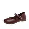 Sapatos Mary Jane de ballet com tachas e bico dividido estilo retrô para mulheres, novos sapatos rasos elegantes de outono estilo francês, modernos