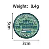 Broche Geométrico Criativo Fundo Preto Texto Branco Personalidade Esmalte Liga Combinado de Insígnia com Frase em Inglês Acessório de Fixação para Roupas