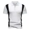 Camisa polo de manga corta para hombre, diseño de bloques de color con cremallera, talla grande, comercio exterior transfronterizo