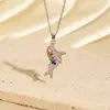 Comercio Exterior Transfronterizo Cobre Incrustado Circonita Serie Oceánica Collar para Mujer Joyería Europea y Americana Estilo Vacaciones en la Playa Collar de Nicho