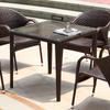 Juego de Sillas de Ratán Sillas de Terraza Patio Juego de Mesa y Sillas de Ratán Hecho a Medida Ratán Exterior Ocio Estilo Moderno Minimalista