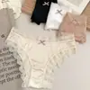 Estilo Nuevo de Dropshipping Calzones de Satén Sedoso con Encaje, Tangas Transpirables Finas de Verano Sexy de Tiro Bajo Levanta Glúteos para Mujeres