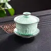 Taza de Línea Negra Cola de Fénix Cerámica Celadón Taza de Té Kung Fu de Chaoshan Juego de Taza Individual Uso Doméstico Simple Venta al por Mayor Exportación de Fábrica Transfronteriza