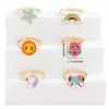 Anillo Abierto Colorido Estilo Lindo Goteo de Aceite Anillo de Sol Arcoíris de Dibujos Animados Búho Accesorios de Moda Personalizados para Niñas