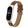 Para Mi Band 5 Pulseira de Couro Mi Band 6 Case de Duas Molas Couro Litchi Crocodilo Padrão Bambu