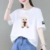 Comercio Electrónico Transfronterizo Comercio Exterior Ropa para Madres Verano de Edad Media Nuevo Estilo Camiseta de Manga Corta Holgada Adelgazante Talla Grande Versátil para Mujer