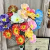 Flores Artificiales para Bodas, Amapolas de Seda con 3 Cabezas Falsas para Exhibición en Mesa de Sala de Estar, Decoración Suave para Estudio Fotográfico y Arte Floral