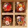 Festival de Primavera Año de la Oveja Carácter Fu Oveja Pequeña Ambiente Tienda 2027 Decoraciones Rojas Pegatinas Electrostáticas para Puertas y Ventanas de Vidrio Flores