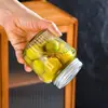 Frasco de vidrio sellado de grado alimenticio con tapa botella vacía asa plateada lata de sopa frasco de almacenamiento de miel mermelada Pepinillos botella de vidrio