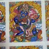 Thangka de Mineral Puro Pintado a Mano Más Vendido Dios Negro de la Riqueza Núcleo de Tarjeta 4*5