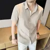 Camisa de algodón ligera y transpirable para hombre de verano, camisa de manga corta fina tipo lino para hombre de verano, estilo casual de negocios