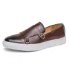 Nuevos zapatos de plataforma con flecos talla grande transfronterizos para hombre Moda europea y americana de pasarela Zapatos de cuero slip-on Personalidad del hombre Casual de negocios Zapatos de plataforma