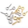 Clavo de ojo de oveja de acero inoxidable que conserva el color, baño de oro real, oro de 18 quilates, clavo de hilo de perla, 9 tornillos, accesorios de joyería DIY