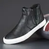 21827 Zapatos de Caña Alta de Otoño para Hombre, Versátiles de Estilo Coreano Casual, Tendencia en Calzado Masculino, Botas Martin Perez Slip-On con Cremallera
